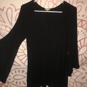 black bell sleeve top